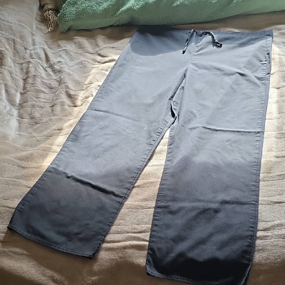 S Life Women's Wide Leg Black Scrub Pants